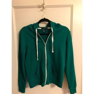Forever 21 Kelly Green Zip up Hoodie NWOT